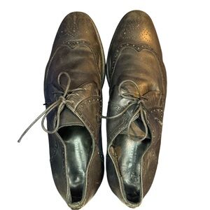 Men’s John Varvatos Made In Italy Size 10 Wingtip Brogue Oxfords Dark Brown